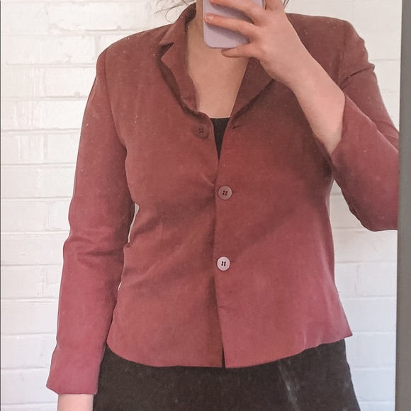 Funky Pink Suede Blazer. - Picture 2 of 5